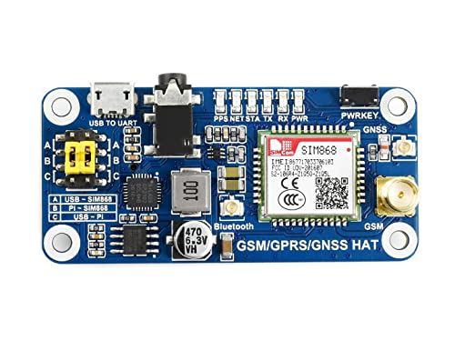 Waveshare GSM/GPRS/GNSS HAT Expansion Board Compatible with Raspberry Pi,with Low-Power Consumption Based on SIM868 Compatible with Raspberry Pi 2B 3B Zero Zero W von Waveshare