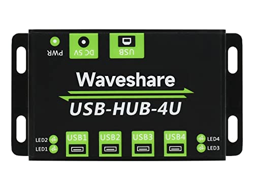 Waveshare Industrial Grade USB HUB with Extending 4X USB 2.0 Ports Support Multiple OS Plug and Play von Waveshare