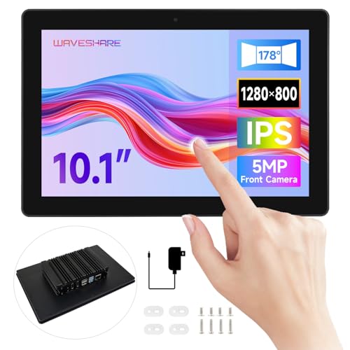 Waveshare Industrial HMI All-in-one 10.1inch Touch Display, Compatible with Raspberry Pi 4 (Included), Supports Dual 4K HDMI Output, 10-Point Touch, Aluminum Alloy Case, Efficient Heat Dissipation von Waveshare