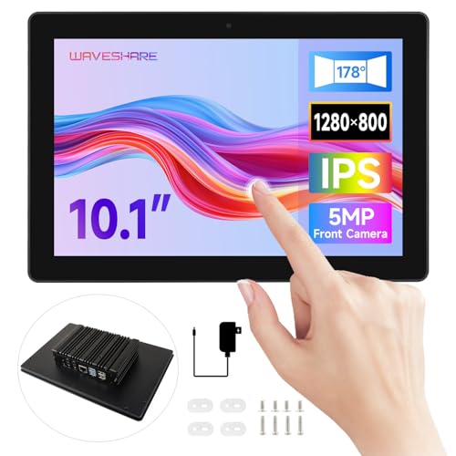 Waveshare Industrial HMI All-in-one 10.1inch Touch Display, Compatible with Raspberry Pi 5 (Included), Supports Dual 4K HDMI Output, 10-Point Touch, Aluminum Alloy Case, Efficient Heat Dissipation von Waveshare