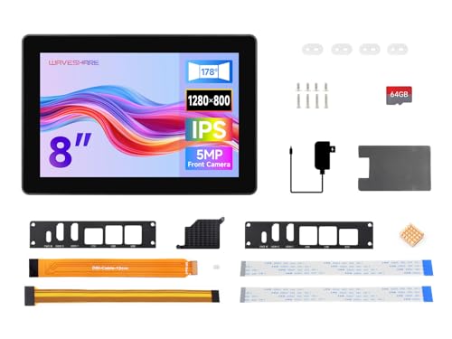 Waveshare Industrial HMI All-in-one 8inch Touch Display, Compatible with Raspberry Pi 4/5 (Not Included),Supports Dual 4K HDMI Output, 10-Point Touch, Aluminum Alloy Case, Efficient Heat Dissipation von Waveshare