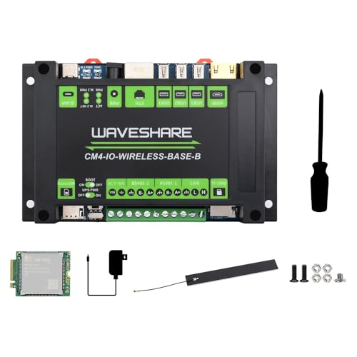 Waveshare Industrial IoT 5G/4G Wireless Expansion Kit for Raspberry Pi cm 4, with UPS Module & SIM7600G-H-M.2 4G Communication Module, for IoT Getaway, Wireless Router, Intelligent Data Acquisition von Waveshare
