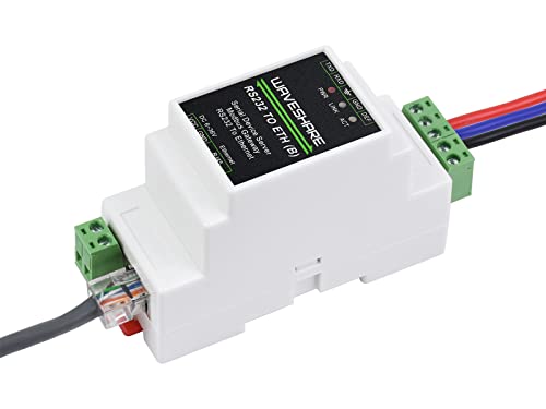 Waveshare Industrial Serial Server, RS232 to RJ45 Ethernet, TCP/IP to Serial, Rail-Mount Support von Waveshare