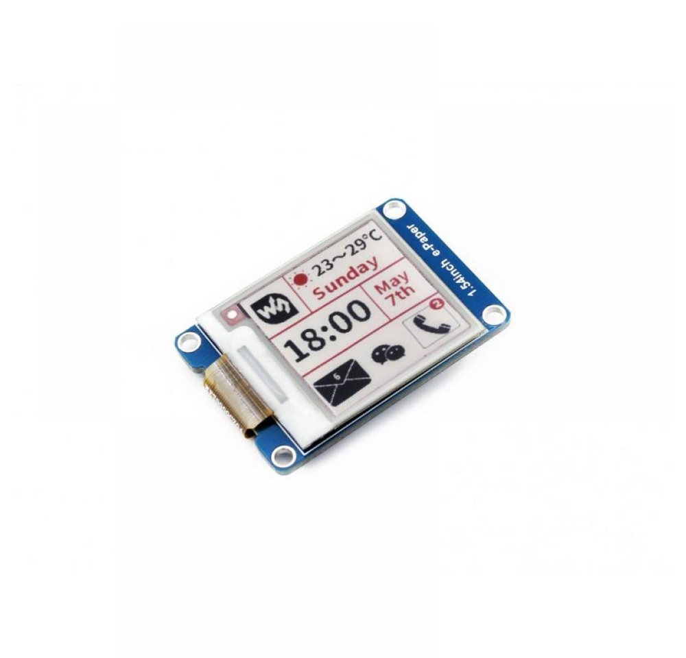 Waveshare LED-Display 1.54 200×200 ePaper Display Modul mit SPI Interface, dreifarbig (rot von Waveshare