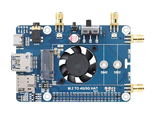 Waveshare LTE Cat 6 Communication HAT Compatible with Raspberry Pi, LTE-A Global Multi-Band, GNSS Positioning, Comes with EM060K-GL Module von Waveshare