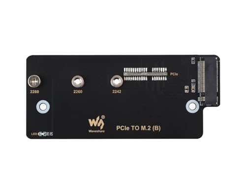 Waveshare PCIe to M.2 Adapter (B), Supports NVMe Protocol M.2 Solid State Drive, High-Speed Reading/Writing, for Raspberry Pi CM4, Extending M.2 Interface for Compute Module 4 Series IO Boards von Waveshare