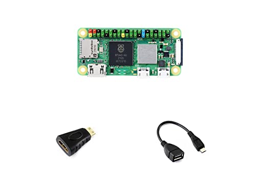 Waveshare Package A Compatible with Raspberry Pi Zero 2 W,Bundle with Mini HDMI to HDMI Adapter 2X20 Pinheader and Micro USB OTG Cable (4 Items) with Pre-Solder Color Coded Pinheader von Waveshare