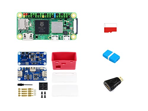 Waveshare Package F Compatible with Raspberry Pi Zero 2 W,Bundle with PoE-ETH-USB-HUB-Box TF Card 16GB Card Reader and So On (6 Items) with Pre-Solder Color Coded Pinheader von Waveshare
