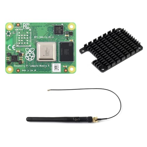 Waveshare Pi Compute Module 4 Comes with an Official Raspberry Pi CM4008000 (Without Wireless, 8GB RAM, Lite Version), an Antenna Kit and a HEATSINK (3 Items) von Waveshare
