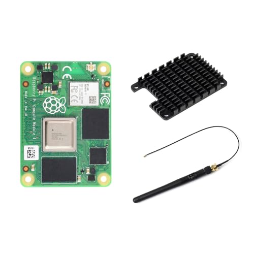 Waveshare Pi Compute Module 4 Comes with an Official Raspberry Pi CM4104032 (with Wireless, 4GB RAM, 32GB eMMC Flash), an Antenna Kit and a HEATSINK. (3 Items) von Waveshare