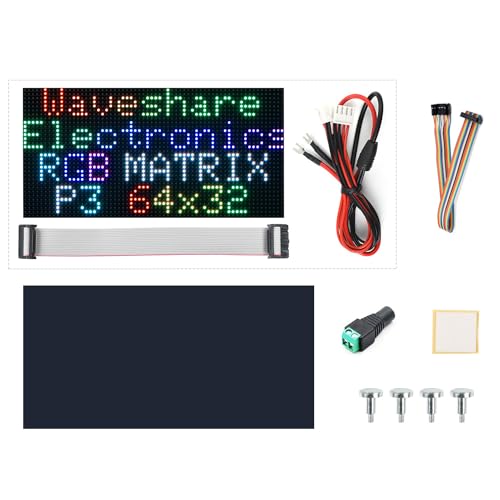Waveshare RGB Full-Color LED Matrix Panel 64×32 Pixels Display Screen 3mm Pitch Digital Led Module Adjustable Brightness Supports Raspberry Pi Pico/ESP32 von Waveshare