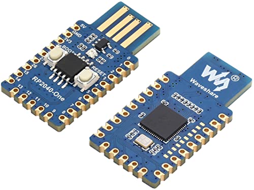Waveshare RP2040-One 4MB Flash MCU Board Basierend auf Raspberry Pi RP2040 Mikrocontroller Chip, Pico-Like MCU Board Onboard USB-A Stecker, Unterstützt C/C++, MicroPython von Waveshare