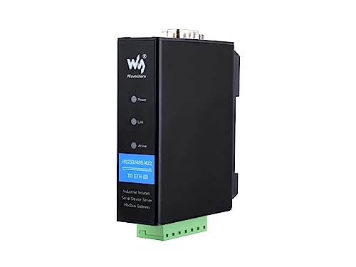 Waveshare RS232/RS485/RS422 to RJ45 Ethernet Converter Module, Industrial Rail-Mount Isolated Serial Server,TCP/IP to Serial Module,10 / 100M Auto-Negotiation RJ45 Connector von Waveshare