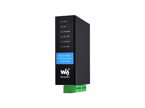 Waveshare RS232 RS485 to RJ45 Ethernet Serial Server Dual Channels Independent Operation Dual Ethernet Ports Common Network Ports Module Bi-Directional Transparent Transmission von Waveshare