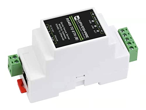 Waveshare RS485 to RJ45 Ethernet Converter Module, Industrial Rail-Mount RS485 Serial Server,TCP/IP to Serial Module,300~115200 BPS Baudrate,10 / 100M Auto-Negotiation RJ45 Connector von Waveshare