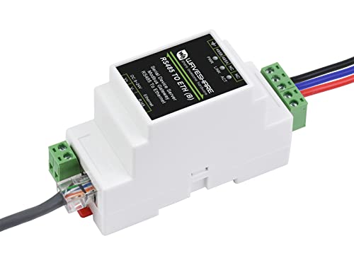 Waveshare RS485 zu Ethernet Konverter Industrieller Serieller Geräteserver TCP/IP zu Seriell Modul Unterstützt Modbus Gateway, MQTT/JSON zu Modbus und TCP-Server/TCP-Client/UDP-Modus/UDP-Multicast von Waveshare