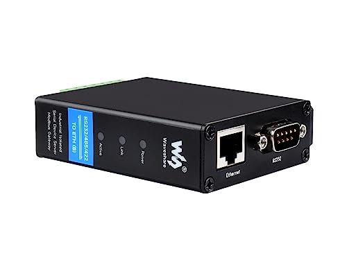 Waveshare Rail-Mount Serial Server, RS232/485/422 to RJ45 Ethernet Module, TCP/IP to Serial Common Ethernet Port Supports Modbus Gateway for Data Acquisition, Intelligent Instrument Monitoring von Waveshare