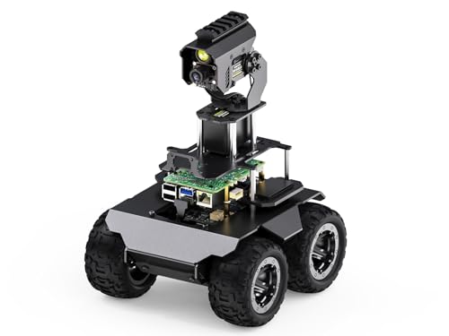 Waveshare RaspRover Open-Source 4WD AI Robot,Compatible with Raspberry Pi 4B, Dual Controllers, Computer Vision, Comes with Pan-Tilt Module, PI5-4GB Included von Waveshare