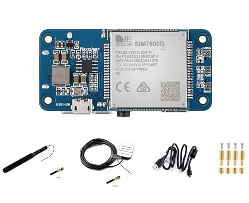 Waveshare SIM7600G-H 4G HAT, Global Band, Enabling LTE Cat-4 4G / 3G / 2G Communication & GNSS Positioning, Compatible with Raspberry Pi and PC von Waveshare
