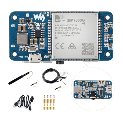 Waveshare SIM7600G-H 4G HAT (B) for Raspberry Pi Supports LTE Cat-4 4G/3G/2G GNSS Positioning Global Band von Waveshare