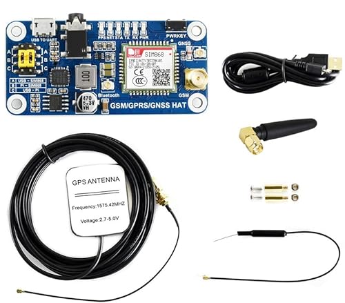 Waveshare SIM868 GSM/GPRS/GNSS HAT, Compatible with Raspberry Pi, for Easily Realizing Functions Like Making Calls, Sending Text Messages, Wireless Internet Access, etc von Waveshare