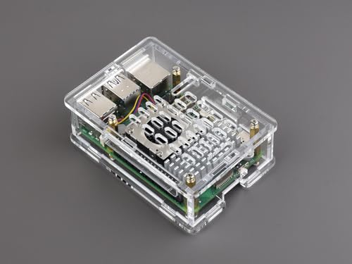 Waveshare Schutzhülle für Raspberry Pi 5, Clear Acrylic Case, Supports Installing Official Active Cooler, Dustproof von Waveshare