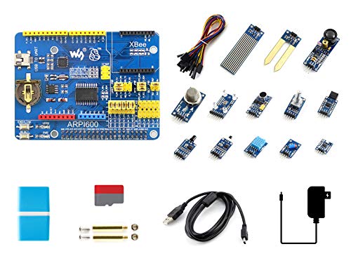 Waveshare Sensor Kit Accessory Compatible with Raspberry Pi 4 Model B,Includes 13x Popular Sensors and ARPI600 Adapter Board von Waveshare