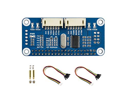 Waveshare Serial Expansion HAT for Raspberry Pi Zero/Zero W/Zero WH/2B/3B/3B+ I2C Interface Provides 2-ch UART and 8 GPIOs von Waveshare