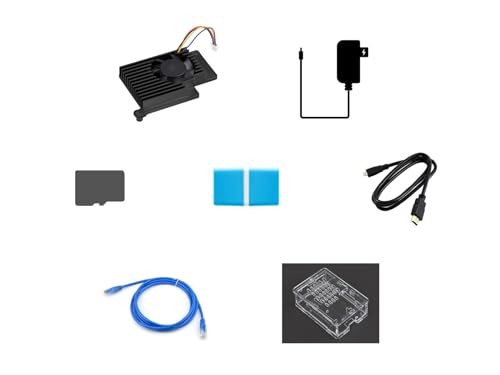 Waveshare Start Accessories, Compatible with Raspberry Pi 5, Bundle with TF Card 64GB, Ethernet Cable,Case, Cooler and so on (7items) von Waveshare