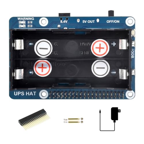 Waveshare UPS HAT Compatible with Raspberry Pi 5V Uninterruptible Power Supply Multi Battery Protection Circuits Charge and Power Output at The Same Time von Waveshare