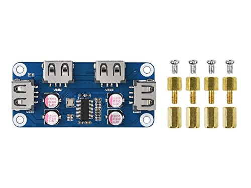 Waveshare USB HUB Board Type B, Compatible with Raspberry Pi Series, Onboard 4 USB 2.0 Ports von Waveshare