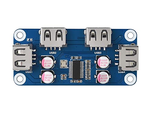 Waveshare USB HUB HAT (B) for Raspberry Pi 4B/3B+/3A+/2B/Zero/Zero W/Zero WH with 4X USB 2.0 Ports Support USB 2.0/1.1 von Waveshare