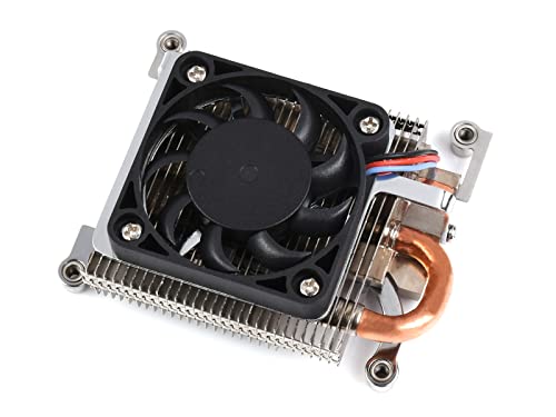 Waveshare für Raspberry Pi 4 Kühlung Lüfter,Ultra Thin Ice Tower Cooler, PWM Speed-Adjustable Fan RGB Cooling Fan für Raspberry Pi 4 Model B von Waveshare