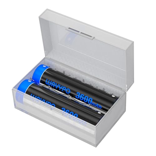 3600mAh Verbessert Hohe Kapazität Akku mit Batterien Aufbewahrungsbox für Taschenlampe Scheinwerfer-2 Stück von Wavypo