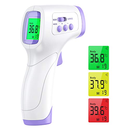 Wawech Baby Fieberthermometer kontaktlos digital Infrarot Stirnthermometer 3 in 1 Stirn Thermometer innen ausen für Erwachsene Kinder mit LCD Anzeige,99 Speicherberuf, Fieberalarm Wawech Baby Fieberthermometer kontaktlos digital Infrarot Stirnthermometer 3 in 1 Stirn Thermometer innen ausen für Erwachsene Kinder mit LCD Anzeige,99 Speicherberuf, Fieberalarm von Wawech