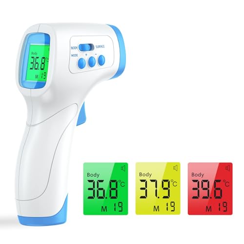 Wawech Fieberthermometer Infrarot Thermometer Kontaktlos für Stirn, Körper, Zimmer mit Fieberalarm 99 Speicherabrufe,Stirnthermometer digital Fieber Thermometer für Baby Kinder Erwachsene Wawech Fieberthermometer Infrarot Thermometer Kontaktlos für Stirn, Körper, Zimmer mit Fieberalarm 99 Speicherabrufe,Stirnthermometer digital Fieber Thermometer für Baby Kinder Erwachsene von Wawech