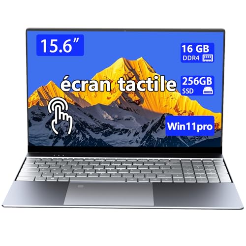 Waxuor Laptop mit Touchscreen, 15,6 Zoll (39,6 cm) HD, N5095 Quad-Core-Prozessor, 16 GB DDR4 und 256 GB SSD, Tastatur mit Hintergrundbeleuchtung mit Fingerabdruck, IPS FHD 1920 x 1080 von Waxuor