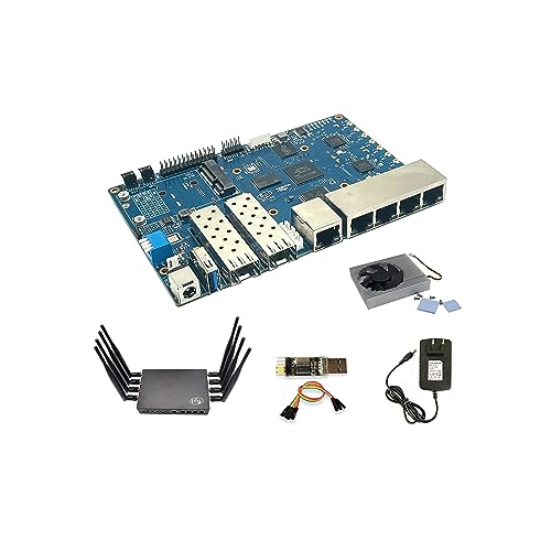 Banana Pi BPI-R3 Wi-Fi 6 OpenSource Wireless Dual-Band OpenWRT Router Board mit MediaTek MT7986 (Filogic 830), unterstützt 5X GbE und 2X 2,5 GbE SFP (Bundle3-BPI R3+Antennen) von WayPonDEV