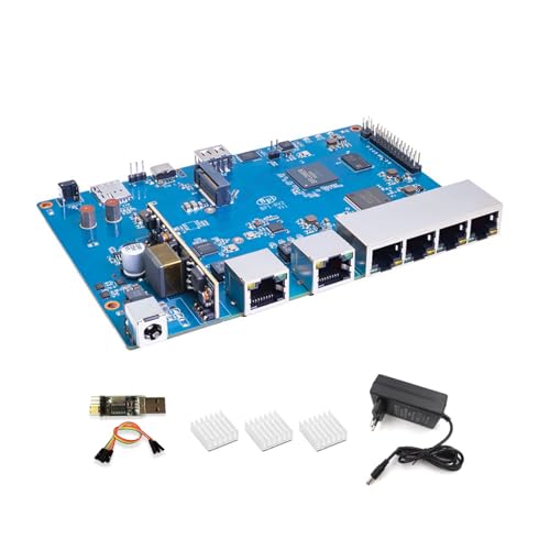 Banana Pi BPI-RV2 RISC-V Router Board Gateway Board, 1x 2.5G WAN 5X Gigabit LAN 512MB DDR3 RAM M.2 MINI PCIE USB 2.0, für Enterprise Grid Gateway Workstation Hosts (None Metal Case,POE Kit) von WayPonDEV