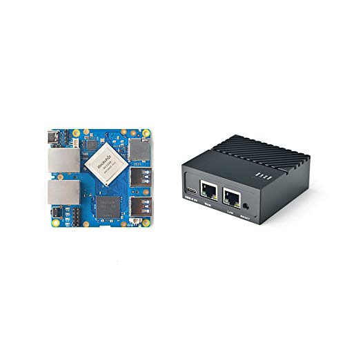 FriendlyElc Nanopi R4S Mini tragbarer Reiserouter OpenWRT mit Dual-Gbit/s-Ethernet-Ports 4 GB LPDDR4 Basierend auf RK3399 Soc für IOT NAS Smart Home Gateway Unterstützung Linux (mit CNC-Metallgehäuse) von WayPonDEV