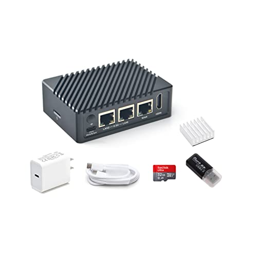 FriendlyElec Nanopi R5S Mini-Router OpenWRT mit DREI Gbit/s Ethernet-Ports LPDDR4X 4GB RAM Basierend auf RK3568 Soc für IOT NAS Smart Home Gateway Unterstützt U-Boot Linux Ubuntu (mit 20W PD Power) von WayPonDEV