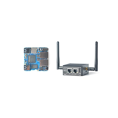 Nanopi R5C Mini-WiFi-Router OpenWRT mit Zwei PCIe-2,5-Gbit/s-Ethernet-Ports 2GB LPDDR4X-RAM Rockchip RK3568B2 Soc 0,8 T NPU Mali-G52-GPU-Unterstützung FriendlyWrt Ubuntu (mit M.2-WLAN-Modul) von WayPonDEV