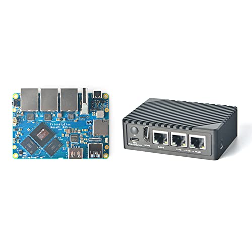 Nanopi R6S Mini-Router OpenWRT mit DREI Gbit/s Ethernet-Ports LPDDR4X 8 GB RAM basierend auf 6TOPS NPU RK3588S Soc für IOT NAS Smart Home Gateway-Unterstützung Debian Ubuntu (mit CNC-Metallgehäuse) von WayPonDEV