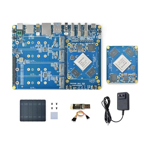 WayPonDEV CM3588 Netzwerkspeichermodul NAS Kit, 16 GB LPDDR4 Single Board Computer, RK3588 2,4 GHz CPU 6TOPs NPU Mali-G610 GPU, unterstützt 4X NVMe SSD für Home Cloud Server, 8K Video Encoder (4+0GB) von WayPonDEV