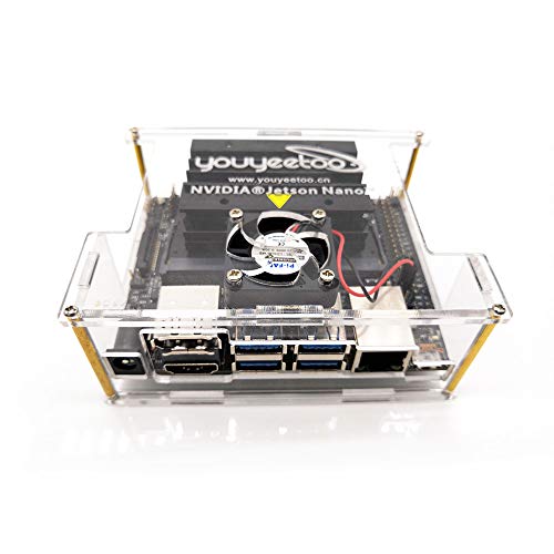 WayPonDEV Transparent Shell Case für Jetson Nano B01 Developer Kit 4GB RAM Single Board Computer (mit Lüfter) von WayPonDEV