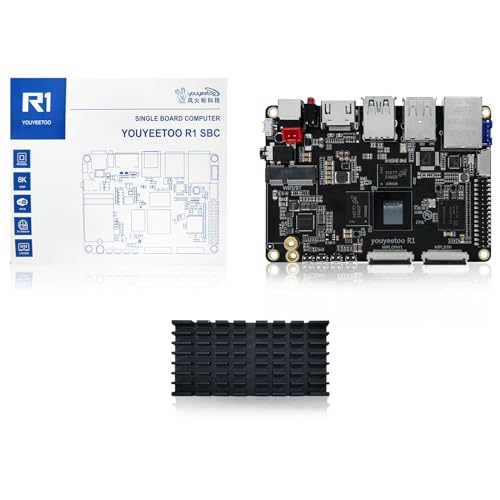 WayPonDEV youyeetoo R1 Rockchip RK3588S 8-Core 64bit Single Board Computer, unterstützt 8K Display, PCIe 2.0 SSD, NFC, WIFI5/6, Android/Linux AI Devkit für AIOT (16+128GB Bündel) von WayPonDEV