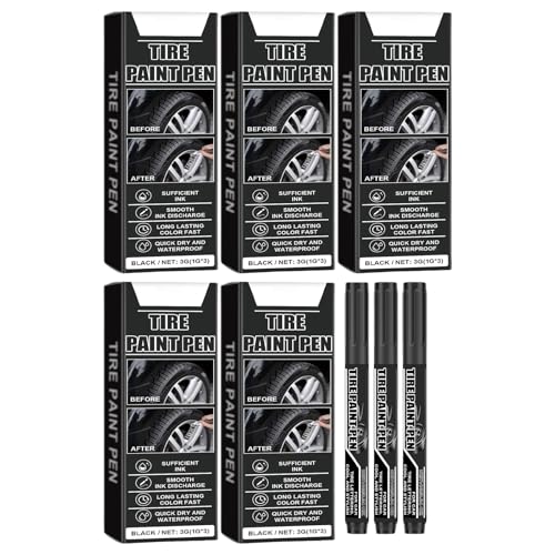 15pcs Auto Reifenmarker Stift Für Kratzer Reparatur Schwarzer Reifenfarbe Stift Schnell Trocknend Wasserfeste Temperaturbeständige von Wayfadacc