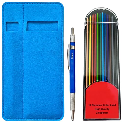 Druckbleistift und 2,0 mm dicke Bleistiftminen Set mit Federmäppchen für Kunst, Zeichnen, Skizzieren, Journaling Druckbleistift und 2,0 mm dicke Bleistiftminen Set mit Federmäppchen für Kunst, Zeichnen, Skizzieren, Journaling von Wayfadacc