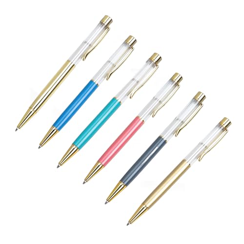 Wayfadacc Metall-Kugelschreiber mit Stift-Clip, einziehbarer Kugelschreiber, Bürosignierstift, schreiben Sie reibungslos, Gastanmeldungsstift, 6 Stück von Wayfadacc