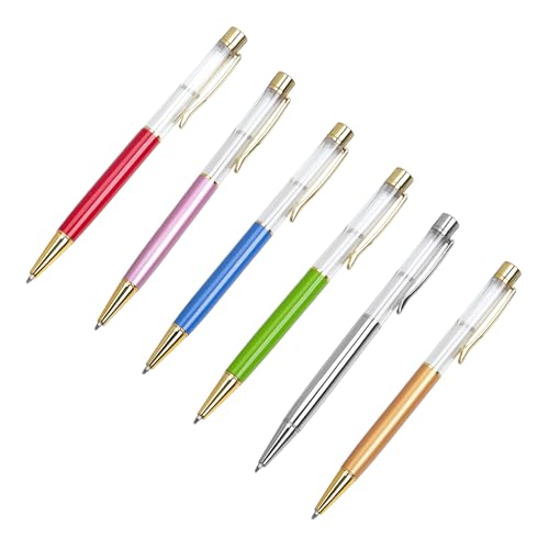 Wayfadacc Metall-Kugelschreiber mit Stift-Clip, einziehbarer Kugelschreiber, Bürosignierstift, schreiben Sie reibungslos, Gastanmeldungsstift, 6 Stück von Wayfadacc